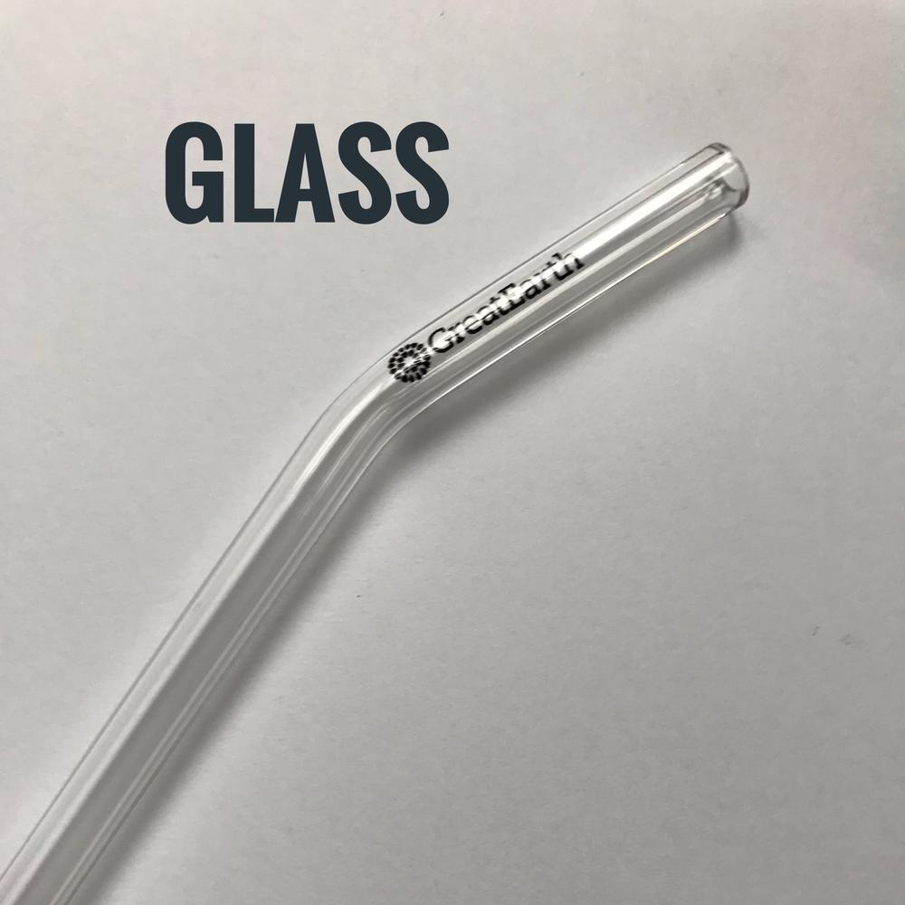 GE 8mm Glass Straw Bent Clear