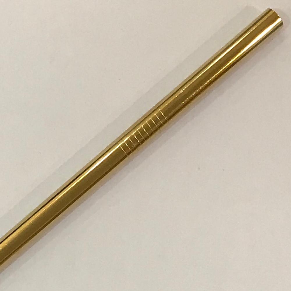 GE 8mm Steel Straw Straight Gold