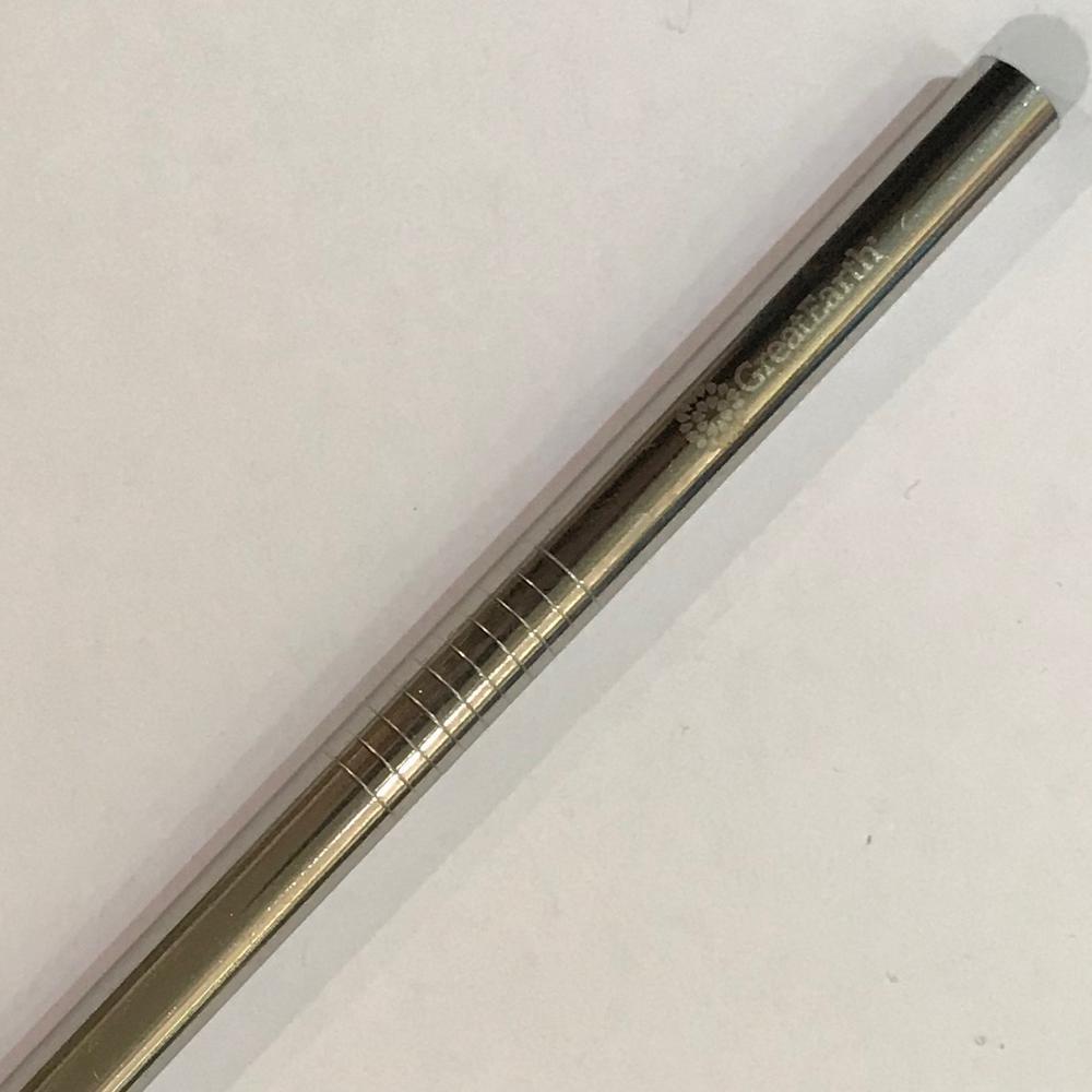 GE 8mm Steel Straw Straight Silver