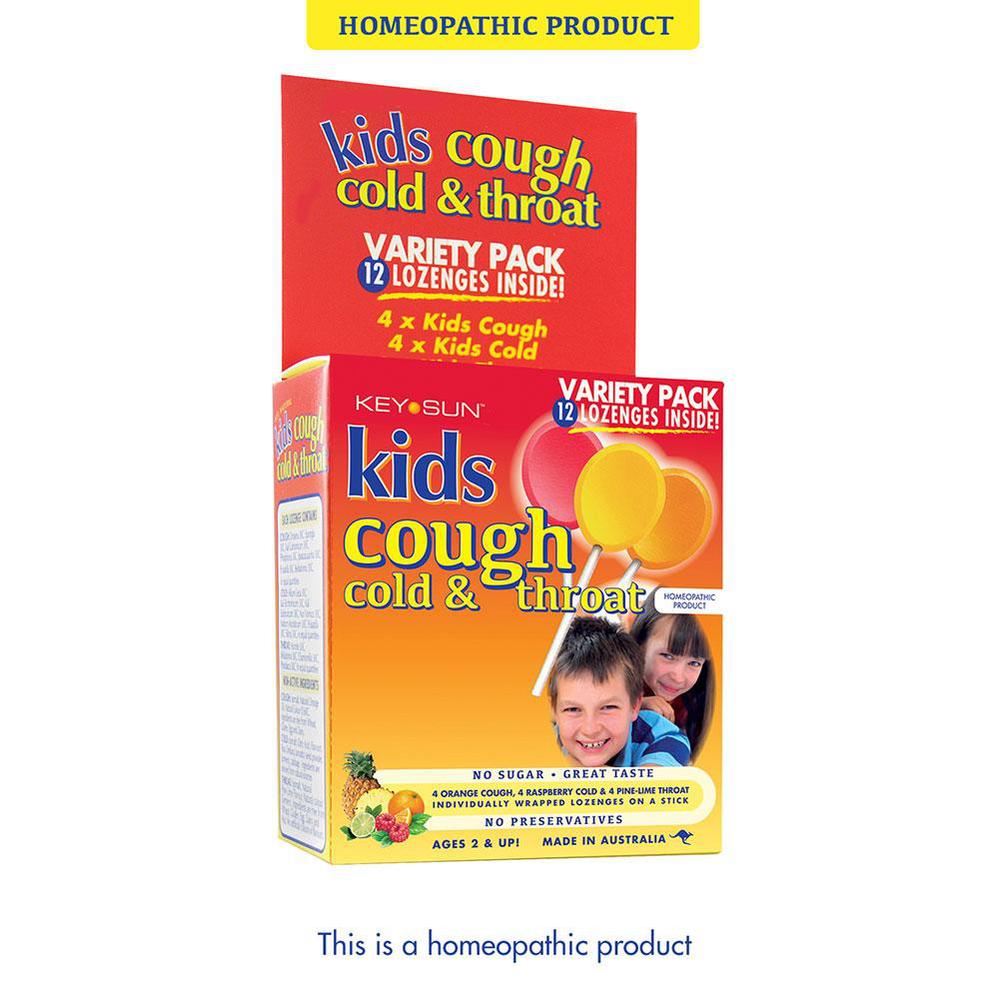 Key Sun Kids Lollipops Cough Cold &amp; Throat Variety
