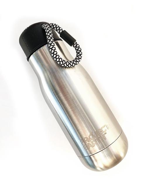 Project Earth 350mL Dual Wall Stainless Steel Bottle Silver